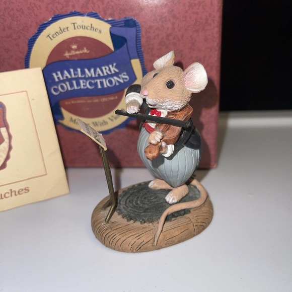 MINT! 1988 HALLMARK TENDER TOUCHES SOUNDS OF JOY FILL THE AIR Mouse Violin -SS - Picture 2 of 11